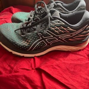 ASICS Black and Teal Athletic Shoes